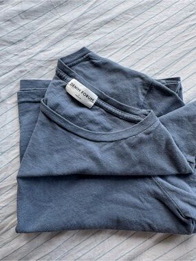 Denim Forum Classic Crewneck Tee in Slate Blue size: L